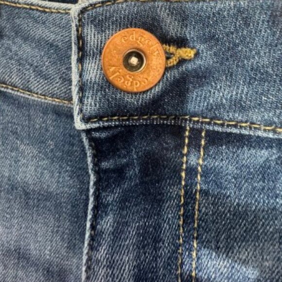 Edgely Bell Bottom Wide Leg Jeans Raw Hem High Rise Flare Size 8 Long - Picture 4 of 8